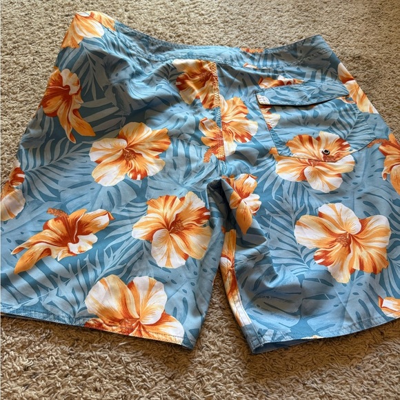 Quiksilver Tropical Blue and Orange Board Shorts - Picture 4 of 4